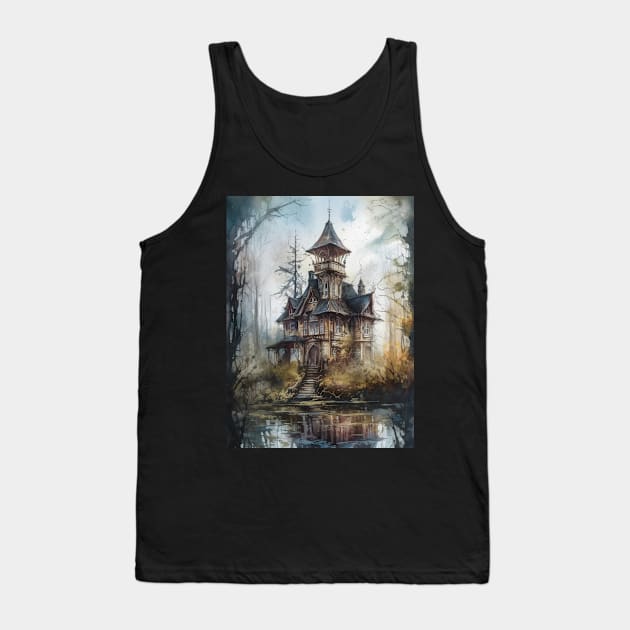 Gothic Futurism House in the Old Ancient Woods Tank Top by podartist